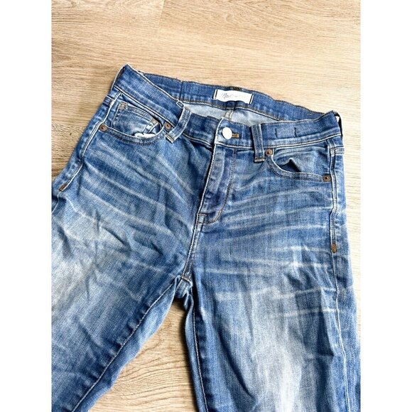 Madewell High Riser Skinny Jeans Medium Wash Womens 25 Whiskering - Picture 3 of 16